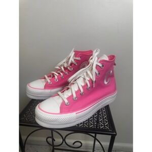 Converse All Star Platform Lift High Top Sneakers Womens Size‎ 9 Oops Pink NWOB